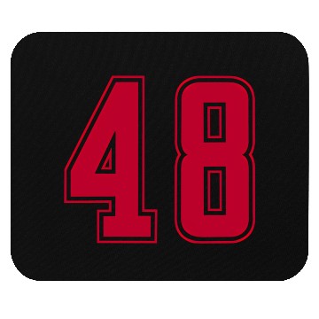 Discover Red Number 48 Team Junior Sports Numbered Mouse Pads