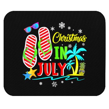 Discover Christmas In July Flip Flops Funny Beach Summer Mouse Pads