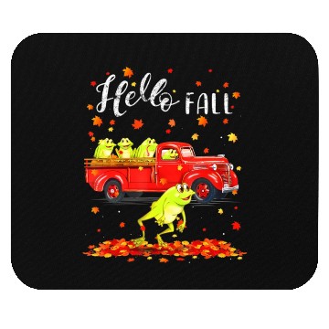 Discover Maple Frog Leaf Autumn Happy Fall Y'all Red Truck Mouse Pads