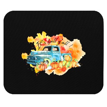 Discover Vintage Fall Truck Pumpkins Autumn Leaves It's Mouse Pads