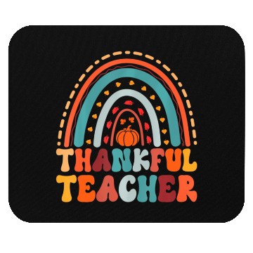 Discover Thankful Teacher Pumpkin Autumn Leaves Rainbow Mouse Pads