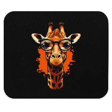 Discover Giraffe with glasses Mouse Pads