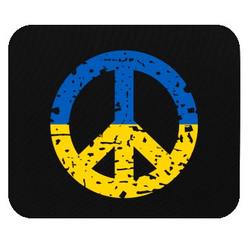 Discover Ukraine Peace Sign Ukrainian Flag Colors Mouse Pads