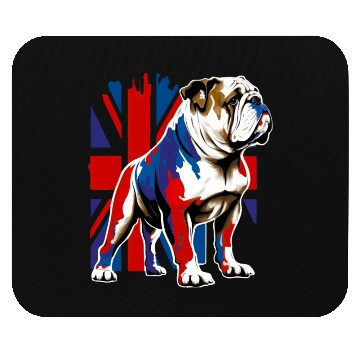 Discover British Bulldog With Union Jack Flag King Charles Mouse Pads