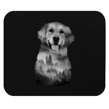Discover Dog Illustration Golden Retriever Dog Owner Dog Mouse Pads