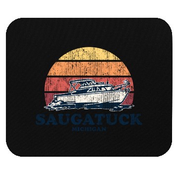 Discover Saugatuck Mi Boating 70S Boat Mouse Pads