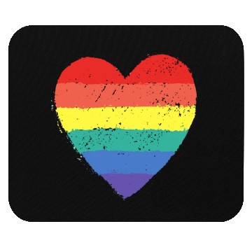 Discover rainbow heart Mouse Pads