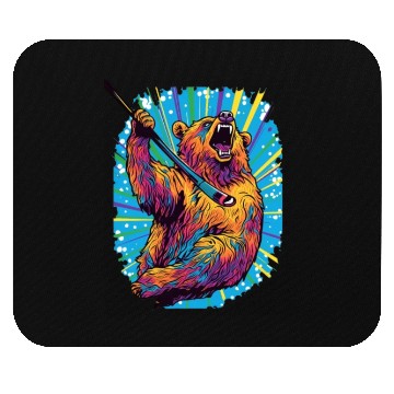 Discover Golfer Grizzly Bear Golf Club Golfing Golf Player Mouse Pads