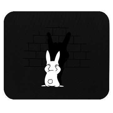 Discover Rabbit Hand Shadow Rock And Roll Bunny Mouse Pads
