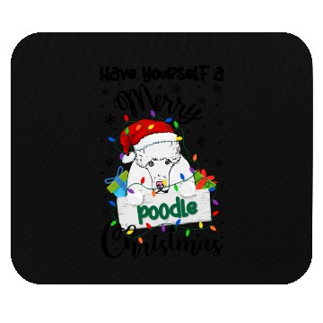 Discover Merry Poodle Poodle Xmas Py Mouse Pads
