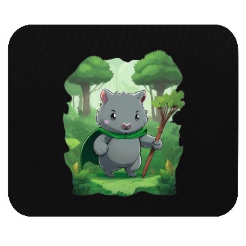 Discover Wombat Hero - Green Cape Wombat Mouse Pads