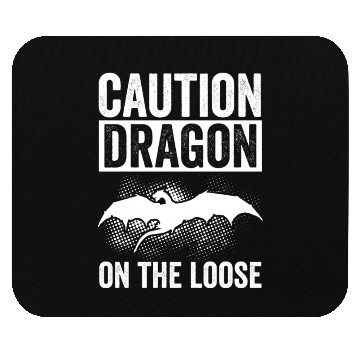 Discover Caution dragon on the loose Mouse Pads