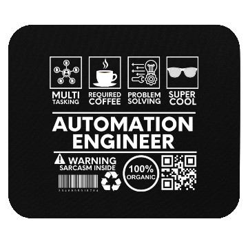 Discover Automation Engineer Black Mouse Pads