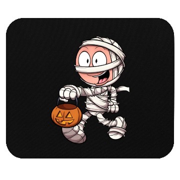 Discover Kid In Mummy Costume Trick Or Treating Mouse Pads
