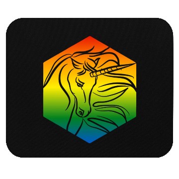 Discover Rainbow Unicorn Silhouette | TTRPG Pride Mouse Pads