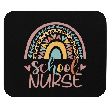 Discover Cute Rainbow Leopard Print School Nurse Back Mouse Pads