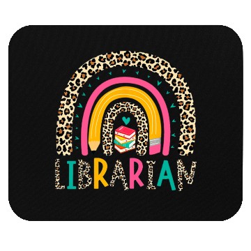 Discover Librarian Boho Rainbow Leopard Back To School Book Mouse Pads