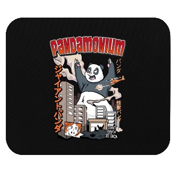 Discover Pandemonium Panda Giant Attacking Mouse Pads
