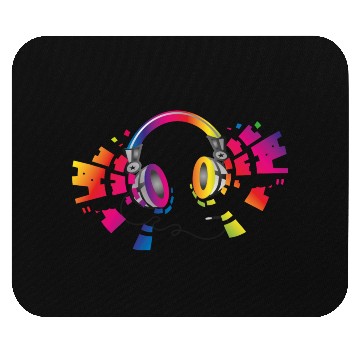 Discover colorful headphone for music festival summer Mouse Pads