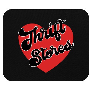Discover Thrift Stores red heart Mouse Pads