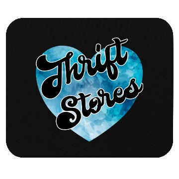 Discover Thrift Stores blue watercolor heart Mouse Pads