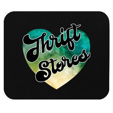 Discover Thrift Stores green yellow watercolor heart Mouse Pads