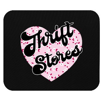 Discover Thrift Stores pink floral heart Mouse Pads