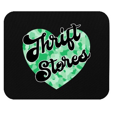 Discover Thrift Stores green camo heart Mouse Pads