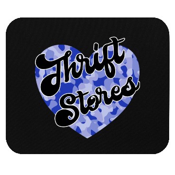 Discover Thrift Stores blue camo heart Mouse Pads