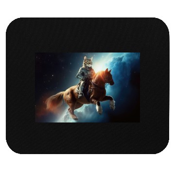 Discover Tabby Cat Horse Rider Mouse Pads