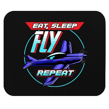 Discover Eat Sleep Fly Repeat Airplane Pilot Aviation Pun Mouse Pads