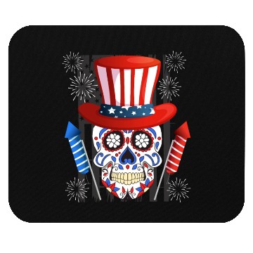 Discover Independence Day Firecracker Skull USA Party Mouse Pads