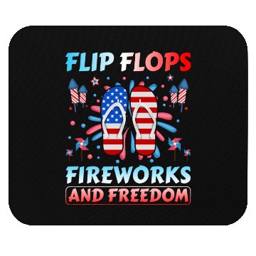 Discover Flip Flops Fireworks and freedom Mouse Pads