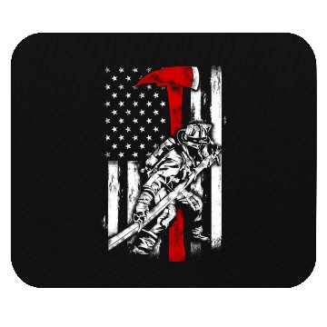 Discover Firefighter Red Axe Distressed Fire American Mouse Pads