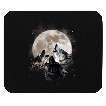 Discover Three Wolves Howling At The Moon - Wolf Mouse Pads