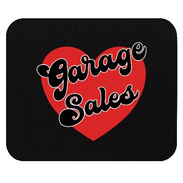 Discover Garage Sales red heart Mouse Pads