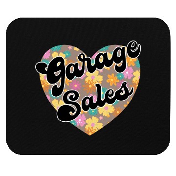 Discover Garage Sales brown floral heart Mouse Pads