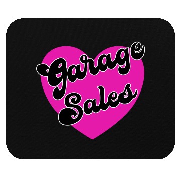 Discover Garage Sales pink heart Mouse Pads