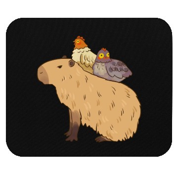 Discover Adorable Capybara With Chicken Friends Mouse Pads