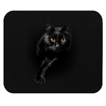 Discover Black Cat Yellow Eyess Cats Mouse Pads