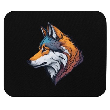 Discover Wolf head in vibrant colors illustration Mouse Pads
