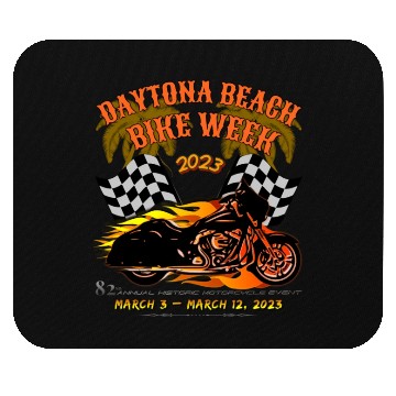 Discover Daytona Beach Bike Week 2023 Checkered Flag Front Mouse Pads
