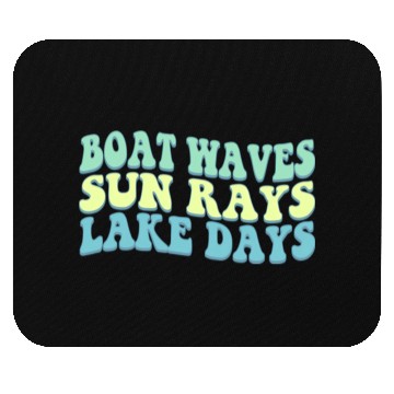 Discover Boat Wave Sun Rays Lake Days Summer Beach Blue Mouse Pads