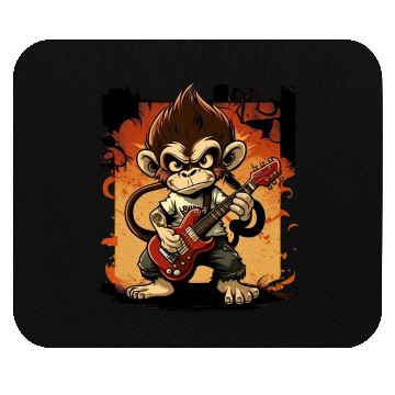 Discover Monkey Chimpanzee Playing Acousitc Rock Guitar Mouse Pads