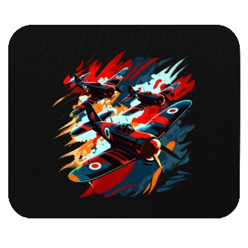Discover Spitfire Airplane Vintage Pilot Aviator Military Mouse Pads