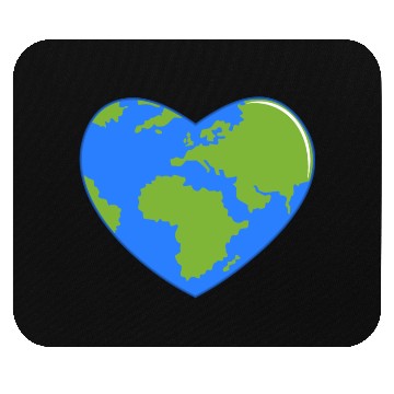 Discover Earth Day World Map as Love Heart Mouse Pads