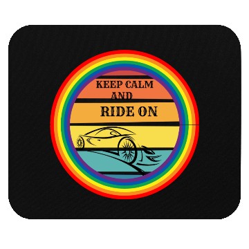 Discover keep calm and ride on Mouse Pads