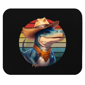 Discover Cowboy Saurus Dinosaur T-Rex Western Lover Mouse Pads