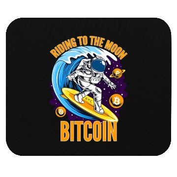 Discover RIDING TO THE MOON- Bitcoin Mouse Pads