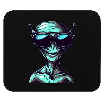 Discover Cool Green Alien with Sunglasses Mouse Pads